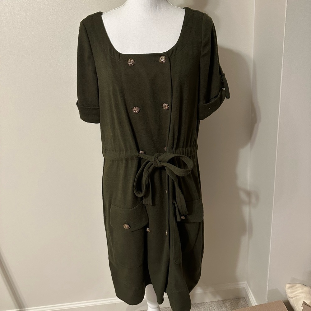 Phone Couture Classic Green Double Breasted Dress